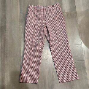 10 Crosby Derek Lam Red and White Plaid Pants